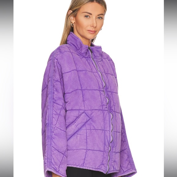 Free People | Dolman Quilted Knit Jacket in Moonberry | Large - Picture 14 of 16